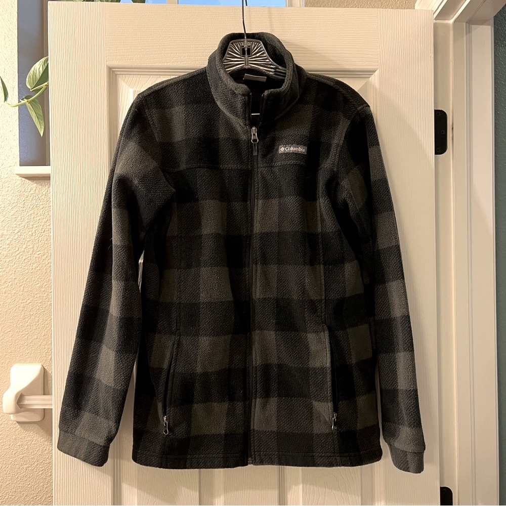 Columbia buffalo plaid boys fleece jacket XL 18-20